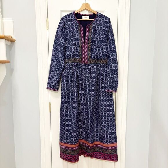 Xirena Purple Floral Midi Dress XL - Picture 3 of 6